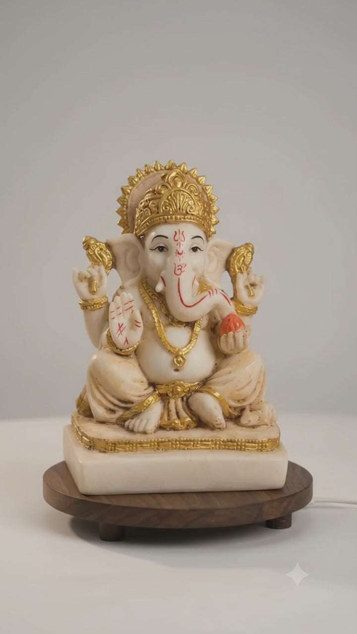 Divine Lord Ganesha Murti – 7 Inch Premium Hand-Painted Idol