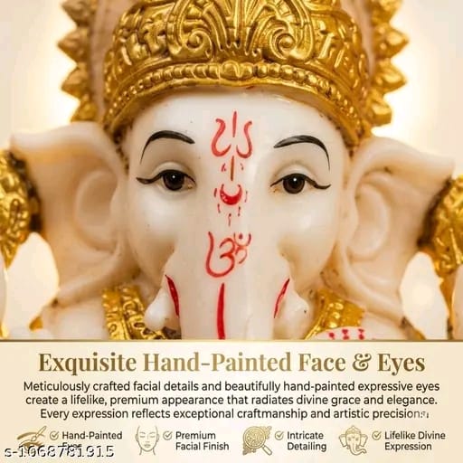 Divine Lord Ganesha Murti – 7 Inch Premium Hand-Painted Idol